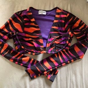 2 piece bikin, multi color with stripes